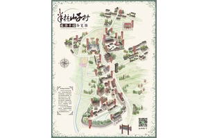 半拉山子村旅游手绘导览图